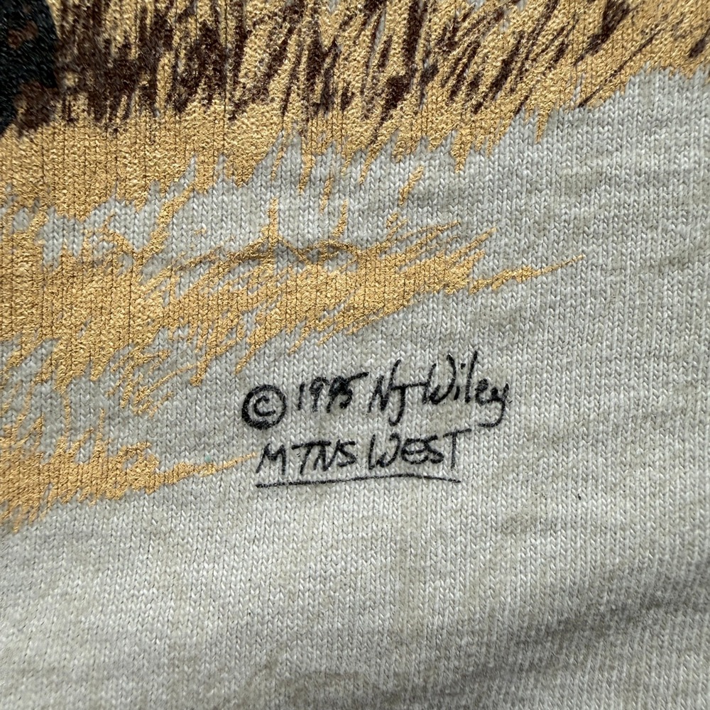 Vintage 1995 Custer State Park Shirt Men XL Tan 90s USA Bison Single Stitch FOTL - Picture 3 of 9